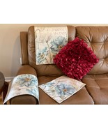 Set of Blue Flower headrest cover and armrests  for furniture slipcover ... - $54.95