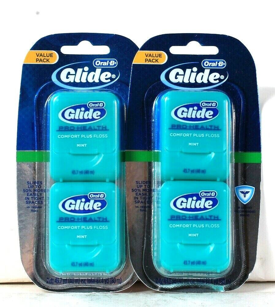 Primary image for 2 Packages Oral B Glide Pro Health Mint 2 Count Comfort Plus Dental Floss