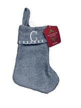 December Home Embroidered Fabric Felt Winter 12” Stocking/Holiday Letter C - $19.26