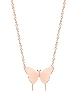 Gold Dainty Initial Necklace 18K Gold Plated Butterfly Pendant Name Neck... - £25.81 GBP