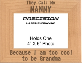 Nanny too cool to be Grandma Engraved Picture Frame - Grandma Gift, Mothers Day - £18.87 GBP+