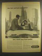 1965 Qantas Airlines Ad - New York and back only 107&#39;3&#39; just a lunch away  - £14.52 GBP