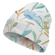 Mondxflaur Colored Floral Winter Beanie Hats Warm Men Women Knit Caps for Adults - £15.17 GBP