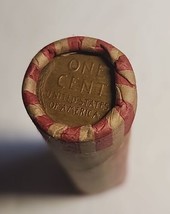 FULL ROLL OF 50 RANDOM DATE 1 CENT LINCOLN WHEAT PENNIES MINTED 1909-1958 - $9.45