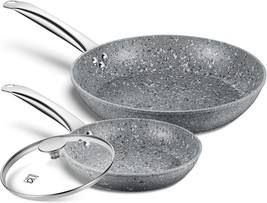 8+11 Premium Nonstick granite stone Frying Pan Sets Gray Grey 8+11 - £29.29 GBP
