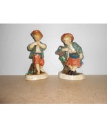 Vtg. 1950s &quot;Borghese&quot; Figurines Chalkware Niepold Shepherd/Shepherdess w... - $55.15