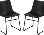Distressed Black Faux Leather Cortesi Home Casablanca Dining Chairs, (Se... - £142.09 GBP