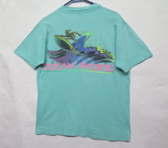 VTG 80s OCEAN PACIFIC Surf Neon T Shirt USA Made TEAL BLUE Sz M L OP 2 S... - £43.58 GBP