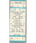 Vintage Santana Ticket Stub October 31 1992 Pittsburgh Pennsylvania - £19.45 GBP