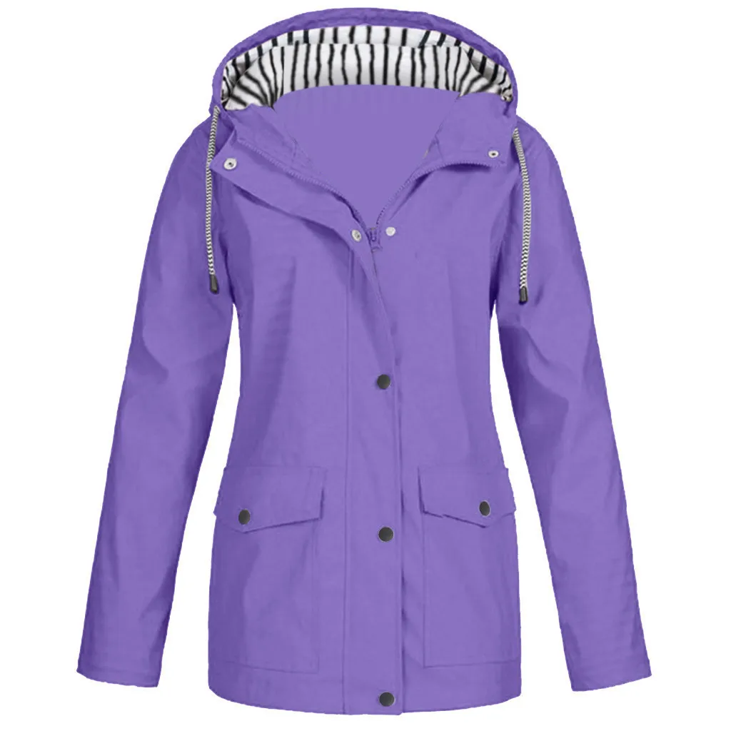 5XL 4XL 3XL 2XL XL L &#39;s ing Woman Coats Female Jackets es Hooded Casual Solid Tr - £154.57 GBP
