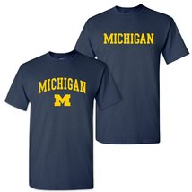 S1S3-A Michigan Wolverines Basic Block T Shirt &amp; Arch Logo T Shirt Bundle - Smal - £26.61 GBP