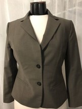 Ann Taylor Women&#39;s Blazer 2 Button Fully Lined Brown Wool Blend Size 4 - £23.19 GBP