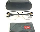 Ray-Ban Eyeglasses Frames RB8422 2890 Black Gold Square Full Rim 54-19-145 - $118.79