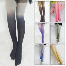 Women Sexy Gothic Pantyhose Gradient Color Nylon Tights Stockings Cocktail Party - £6.75 GBP