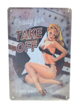 Ready For Take Off Sexy Woman in High Heels Pinup Girl Silver Wings New &amp; Sealed - £9.72 GBP