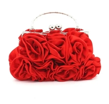 Rose Garden Floral Handbag Satin Clutch - £43.95 GBP