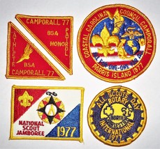 VINTAGE 1977 5pc Paris Island Jamboree Camporall PATCH Collection Boy Scouts BSA - £11.89 GBP
