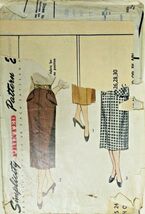 Vtg 1950 Sewing Pattern Simplicity #3330 Pencil Skirts Pockets New Look ... - $17.96