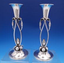 Blossom by Durham Sterling Silver Candlestick Pair #132 9 1/2&quot; x 4&quot; (#8054) - £456.65 GBP