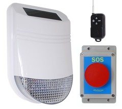 Wireless Yard SOS ALARM with Solar Powered Outdoor Weatherproof Wireless Siren - £171.59 GBP
