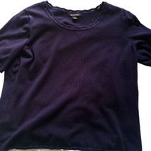 Roz &amp; Ali Navy Blue Short Sleeve Sweater - £7.62 GBP