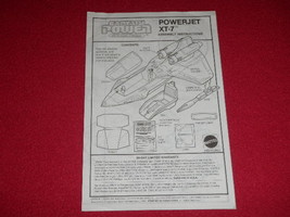 1987 Captain Power Assembly Instructions For POWERJET XT-7 Mattel Vintage - $9.79