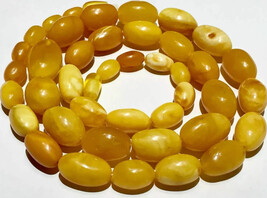!! 51g Antique Untreated Egg Yolk Solid natural AMBER Necklace - $2,394.00