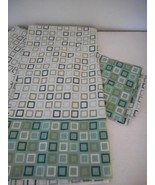 Vintage Set Green white King Pillowcases Westpoint Stevens USA Made Squares - $23.99
