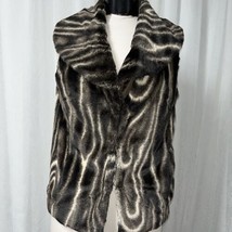 Abbie Mags Chocolate Brown Faux Fur Vest Size Med - £30.41 GBP