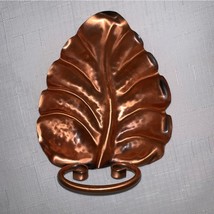 Vintage Gregorian Solid Copper Leaf Dish Home Decor Hand Hammered Trinket - £29.81 GBP
