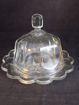 Covered CHEESE DISH Beautiful Cut Glass domed etched Cheese serving platter - £14.40 GBP