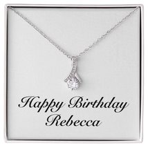 Happy Birthday Rebecca - Alluring Beauty Necklace Personalized Name - £46.97 GBP