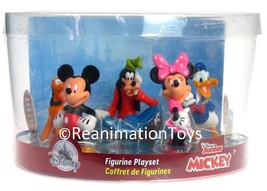 Disney Store Mickey Mouse Junior Figurines Playset Minnie Pluto Donald Goofy New - £15.97 GBP