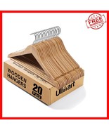 Natural Wood Hangers 20 Pack - Durable, Space-Saving Design for Closet E... - $47.73 CAD