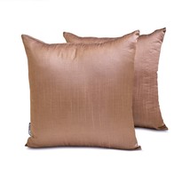 Plain Pillow Cover Copper Set of 2, Art Silk, Solid Cushion Cover- Coppe... - $17.00+