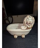 Vintage MCM Lion in a Bathtub Art Pottery Planter 7.5&quot;x 4.5&quot;x 6&quot; - €9,66 EUR