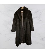 Long, Vintage Black Rabbit Fur Coat, size Large (see description) - $302.94