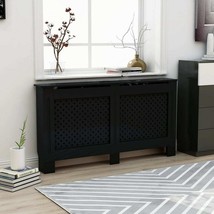 vidaXL Black MDF Radiator Cover | Stylish Shelving & Storage Solution - $177.99