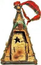 Christmas Bear In The Woodland Outhouse Resin Holiday Ornament 3 1/4&quot; x 2&quot; - $11.29