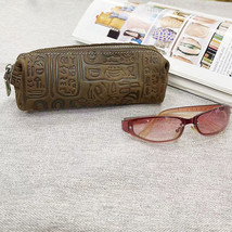 Full Genuine Leather Storage Bag Pencil Case Glasses Bag Crazy Horse Cowhide Vin - £5.54 GBP