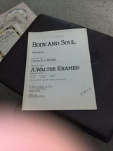 Vintage Sheet Music BODY AND Soul By Robe &amp; Kramer 1922 - £5.47 GBP