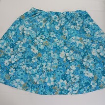 Elastic Waist JSKSS2E Women's Blue Floral Pull-On Skirt Size 2XL Waist 40" image 7