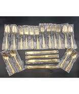 Vtg ROGERS Golden Dream Rose 20 pcs GOLD Electroplate Flatware Set 4 Pla... - €104,26 EUR