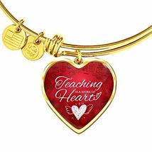 Express Your Love Gifts Teaching is a Work of Heart Heart Bangle Stainless Steel - £35.57 GBP