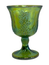 Indiana Carnival Glass Harvest Grape Lime Green Water Goblet - £11.20 GBP