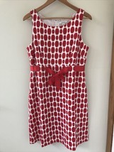 Dressbarn Red Polka Dot Retro Style Cotton Formal Bow Flared Party Dress... - £40.05 GBP