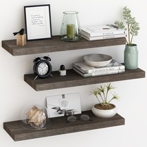 Fixwal 24&quot; Wall Floating Shelves, Wooden Bathroom Shelves With Invisible - £32.92 GBP