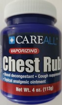Vaporizing Chest Rub Decongestant Cough Suppressant 4oz Bottle S22 - $3.46