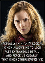 Harry Potter Hermione Granger Saying Highly Logical Refrigerator Magnet, NEW - $3.99