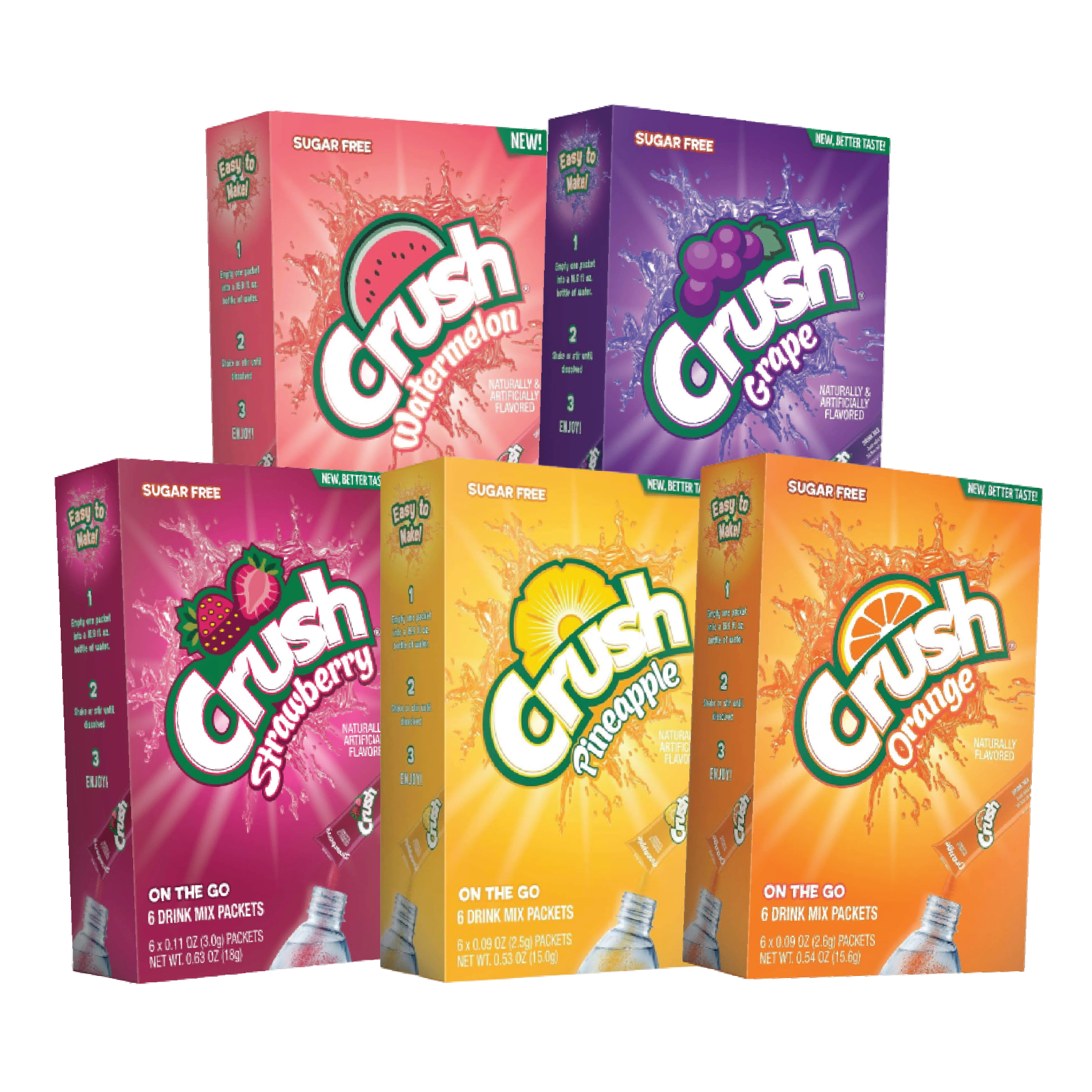 Crush Variety Flavor Drink Mix Singles To Go | 6 Sticks Per Pack | Mix &amp;... - $6.78+